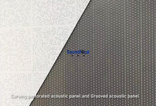 Office Installation Carving perforated acoustic panel and Grooved acoustic panel