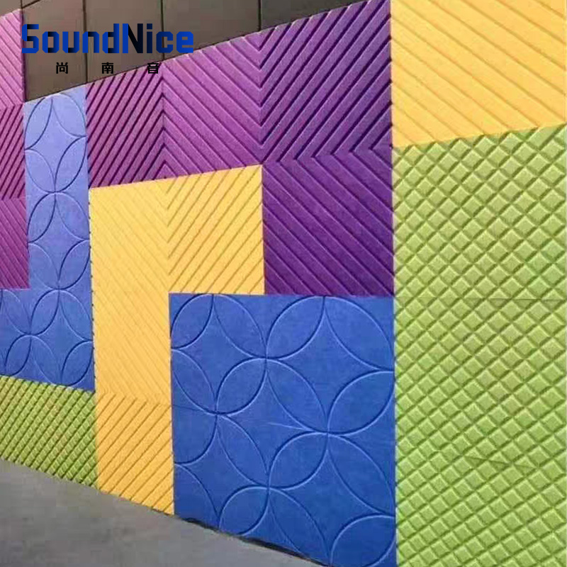 V Grooved Carving Polyester Acoustic Panel