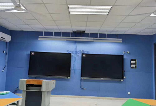 School multimedia classroom installation polyester board Perforated PET acoustic panel 