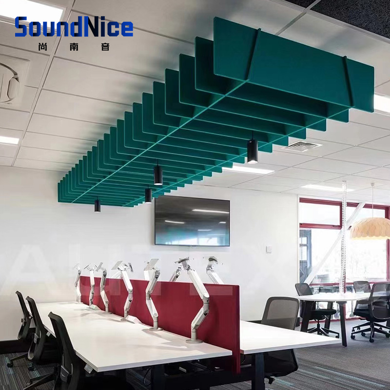 Ceiling polyester acoustic panels