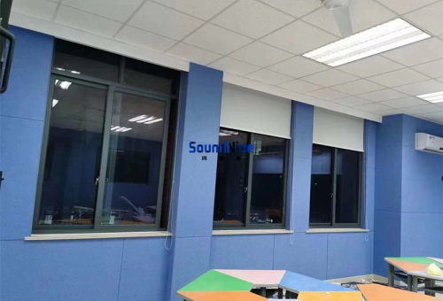 School multimedia classroom installation PET Acoustic Panel