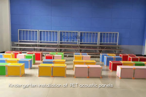 Kindergarten installation of  PET acoustic panels